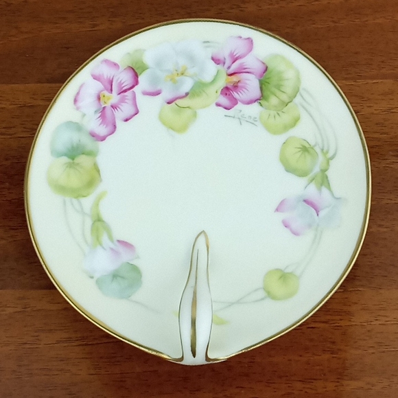 Vintage P.T. hand painted Bavaria Tirscenreuth appetizer plate art nouveau - Picture 9 of 9